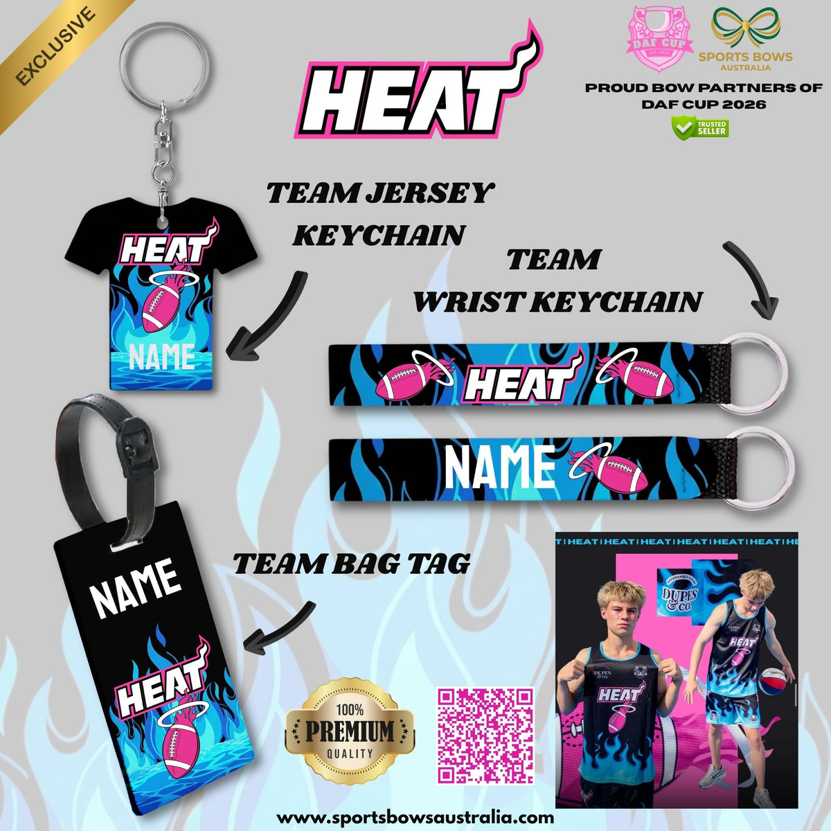 HEAT - OFFICIAL DAF CUP SATIN HAIR BOW & ACCESSORIES