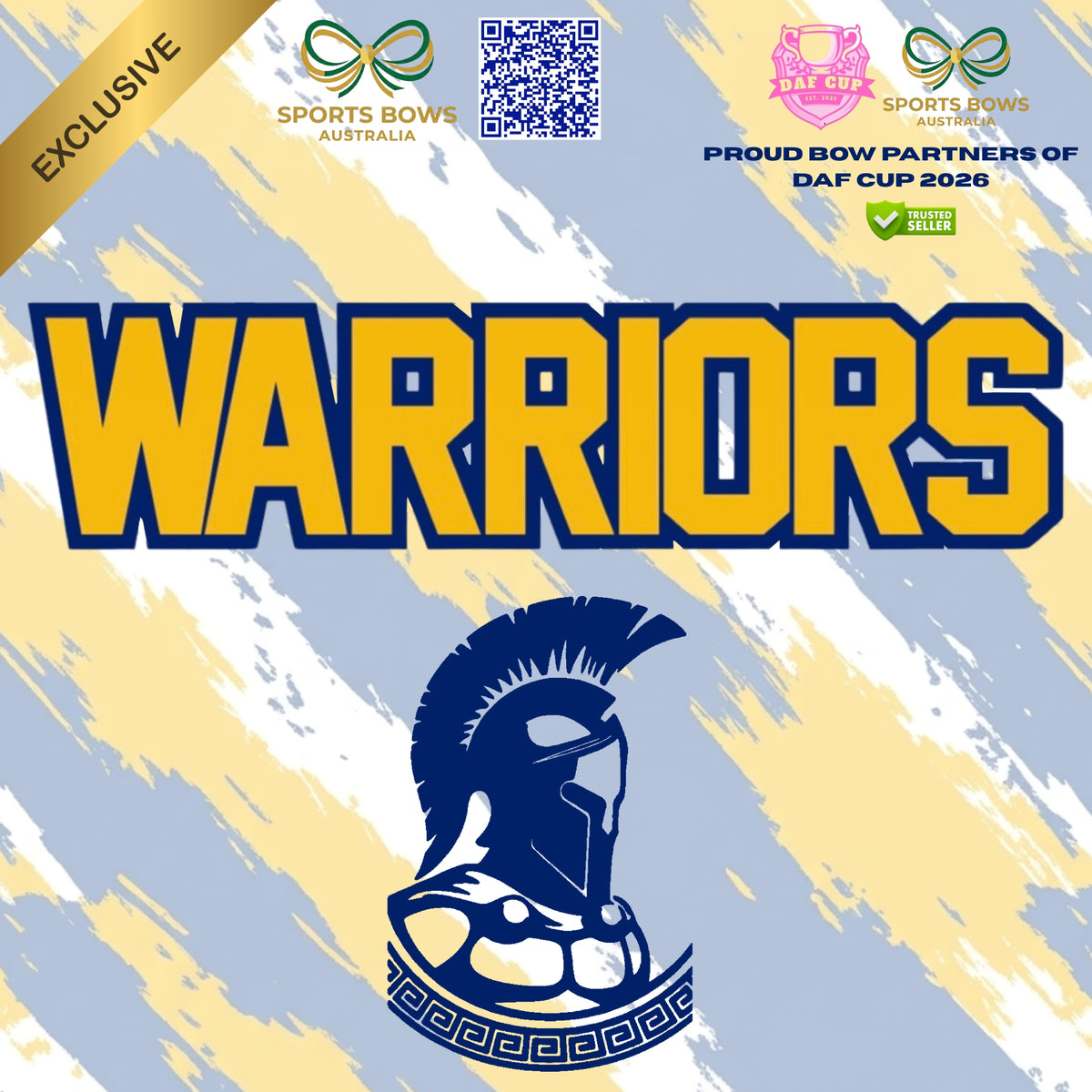 WARRIORS - OFFICIAL DAF CUP SATIN HAIR BOW & ACCESSORIES