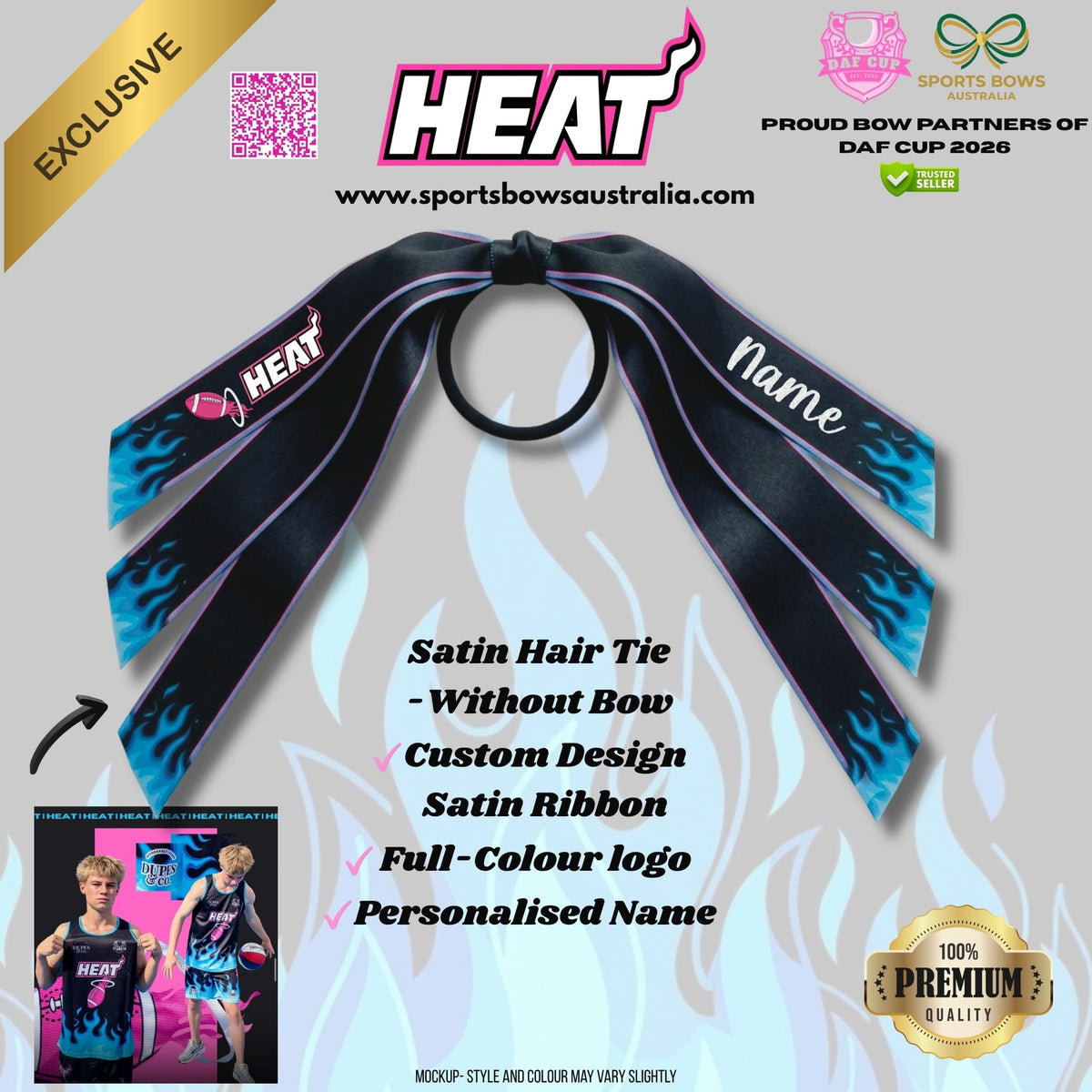 HEAT - OFFICIAL DAF CUP SATIN HAIR BOW & ACCESSORIES