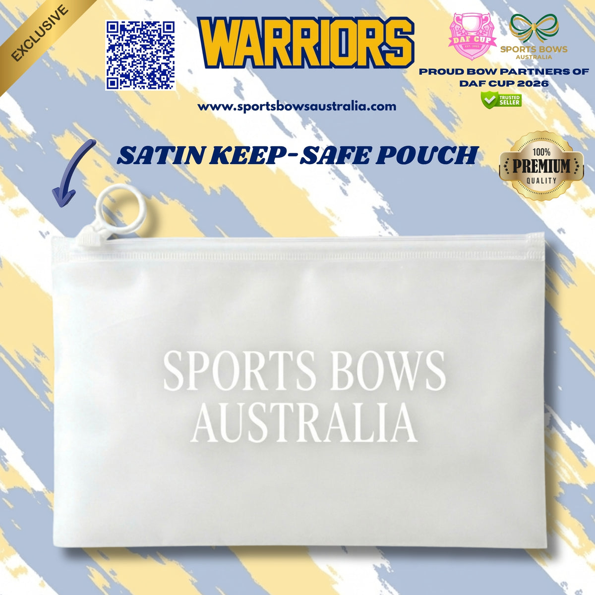 WARRIORS - OFFICIAL DAF CUP SATIN HAIR BOW & ACCESSORIES