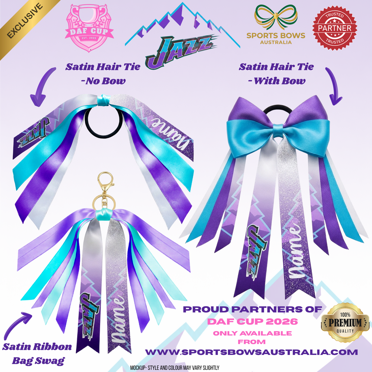 JAZZ - OFFICIAL DAF CUP SATIN HAIR BOW & ACCESSORIES