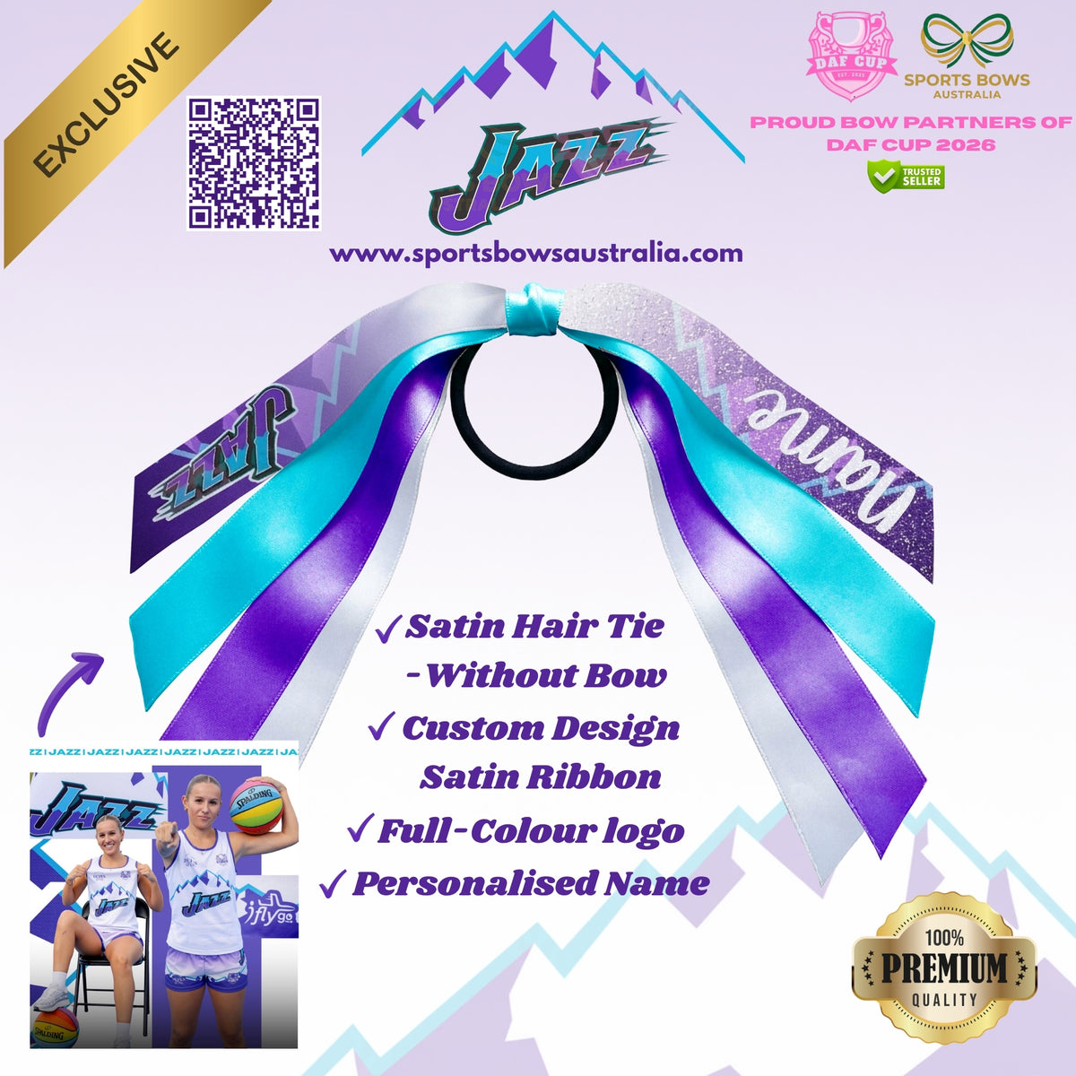 JAZZ - OFFICIAL DAF CUP SATIN HAIR BOW & ACCESSORIES