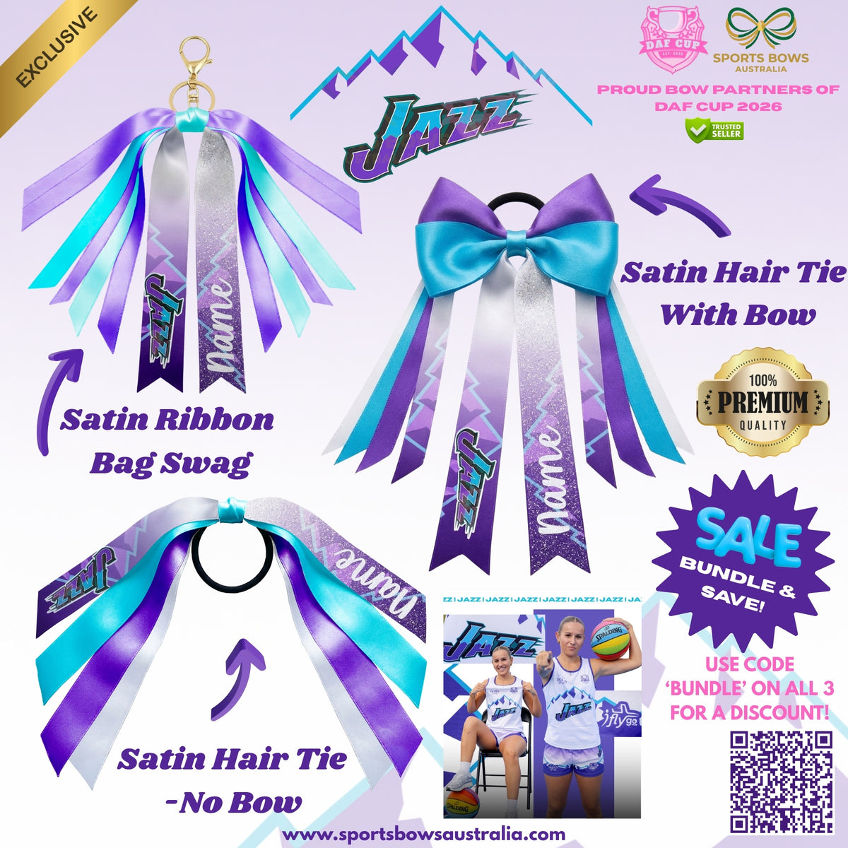 JAZZ - OFFICIAL DAF CUP SATIN HAIR BOW & ACCESSORIES