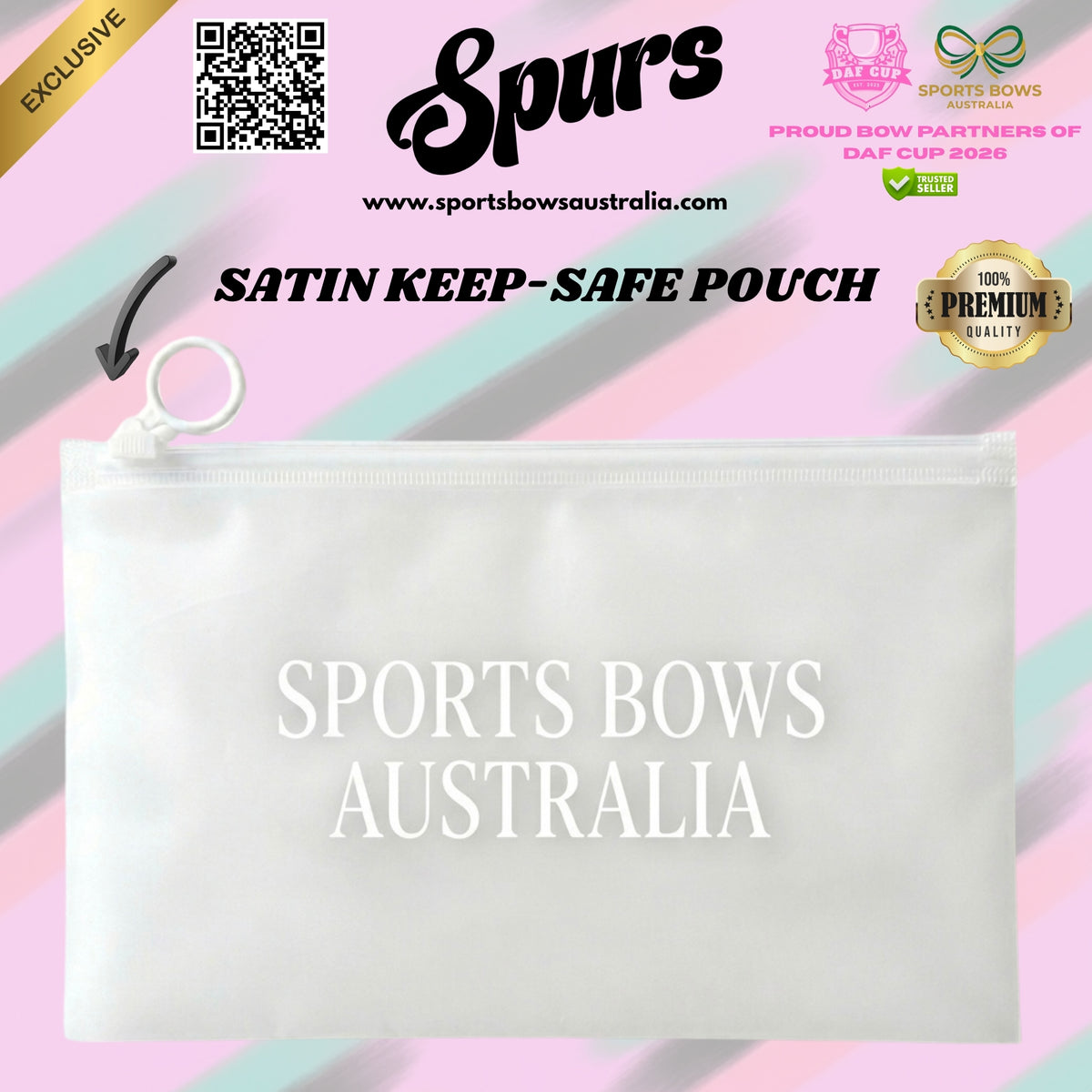 SPURS - OFFICIAL DAF CUP SATIN HAIR BOW & ACCESSORIES