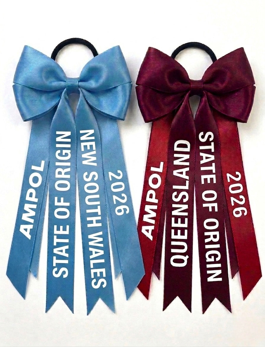 2026 Ampol State Of Origin- Satin Hair Bows